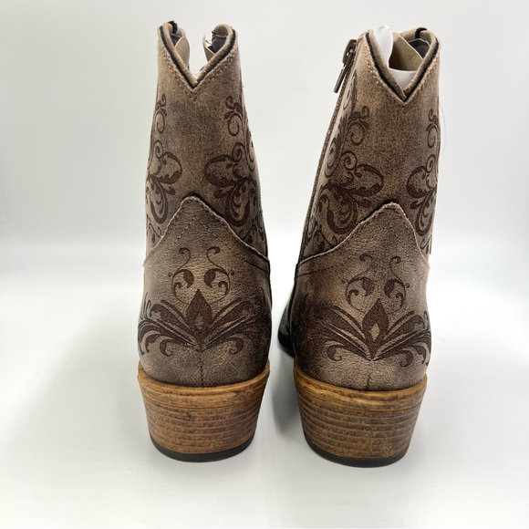 NEW Roper Womens Size 7 Short Stuff Brown Western Cowboy Cowgirl Boots Shoes - Picture 6 of 10